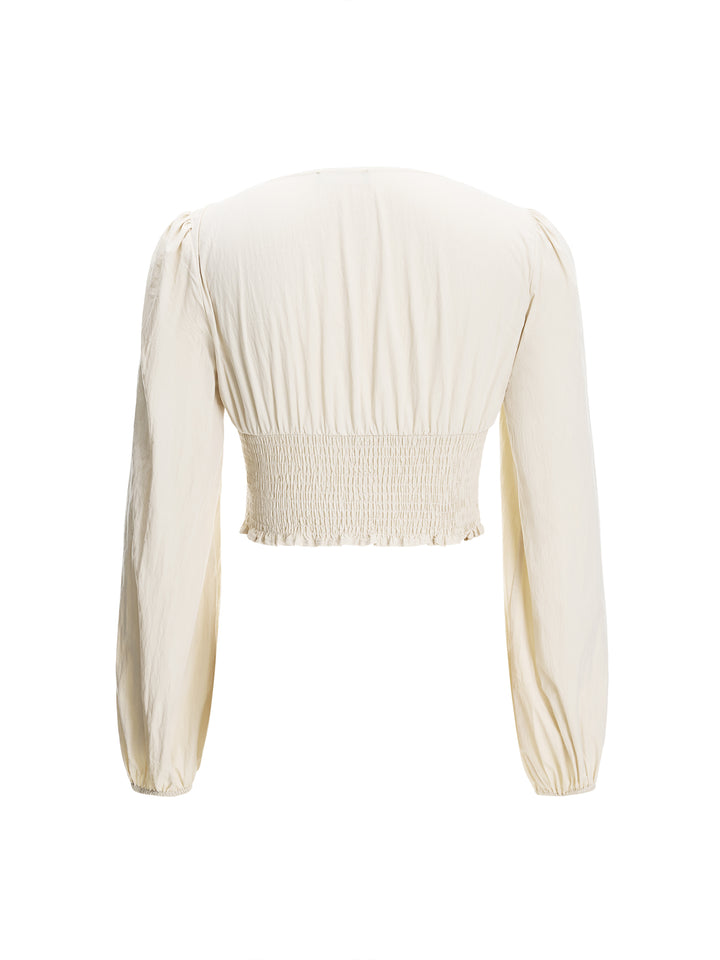 Elegantes blusas de manga de hojaldre shired v babe
