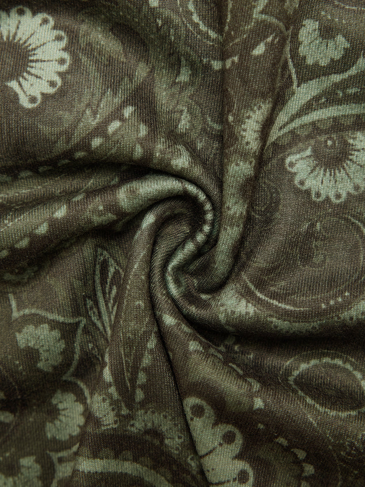 BANEAU BOHO PAISLEY غير متناظرة قبالة الكتف محصول النساء أعلى