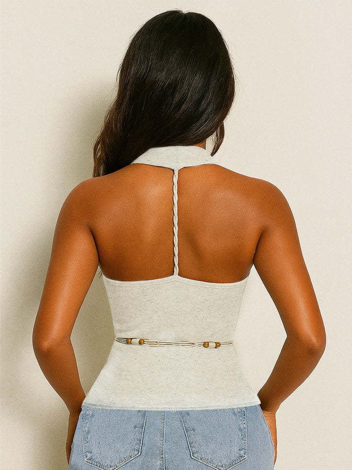 Boho Plain Cowl Neck Sleeveless Women Tank Tops & Camis