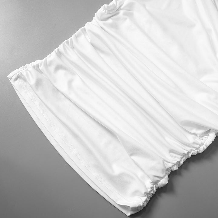 Túnica Elegante Top de mujeres asimétricas de cuello ruchado