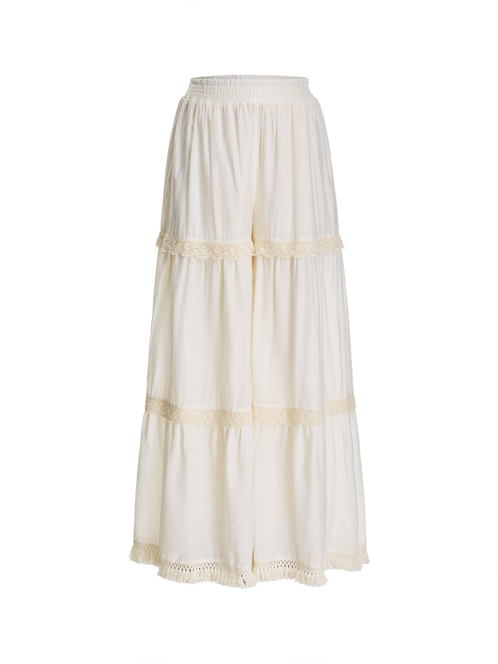 Pantallas de mujeres de encaje de pierna ancha de pierna boho