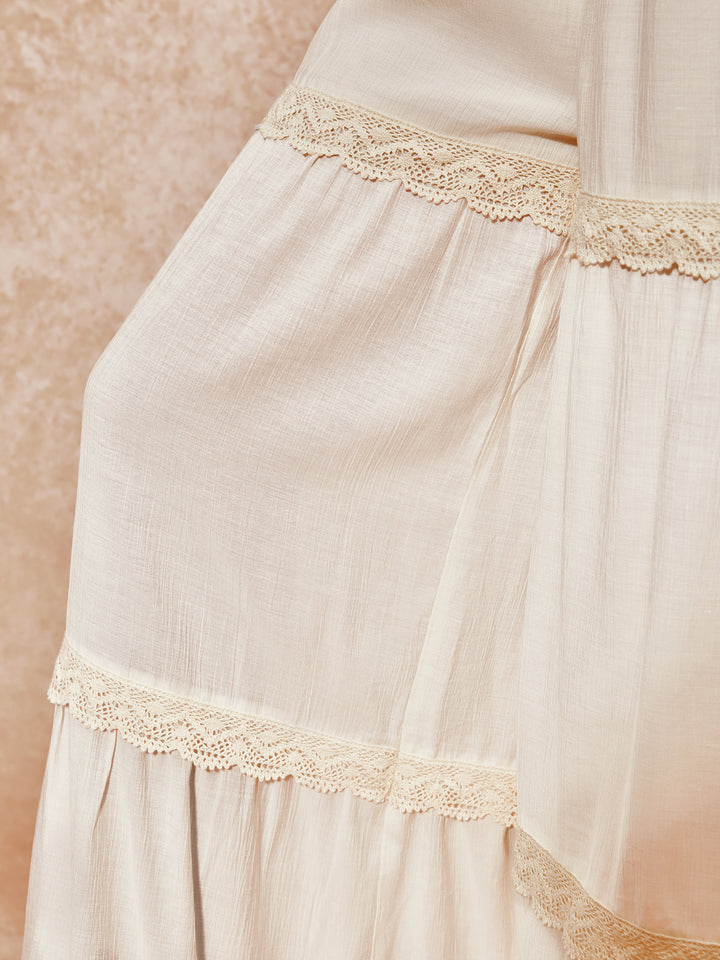 Pantallas de mujeres de encaje de pierna ancha de pierna boho