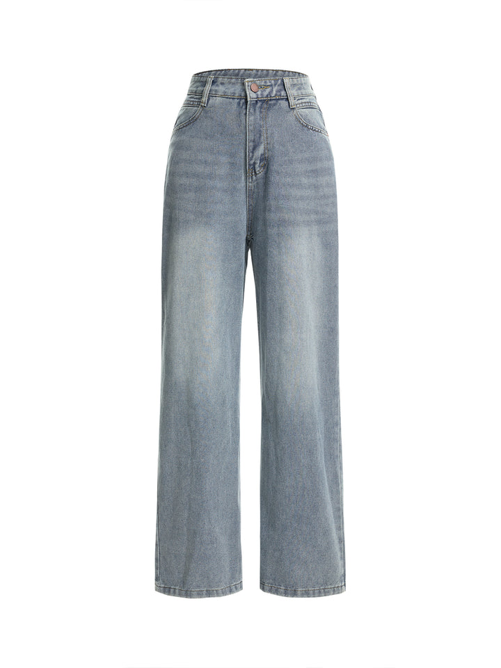 Wide Leg Casual  Washed  Long Women Jeans