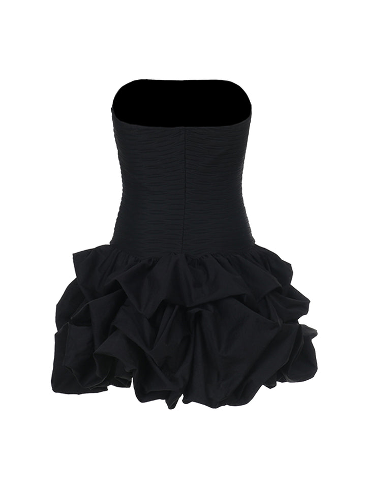 Una línea elegante en capas Ruched Ruched Off Should Mini Women Vestido