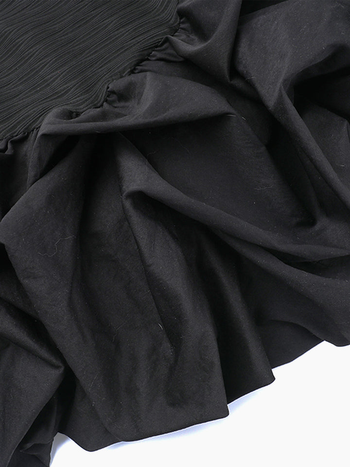 Una línea elegante en capas Ruched Ruched Off Should Mini Women Vestido