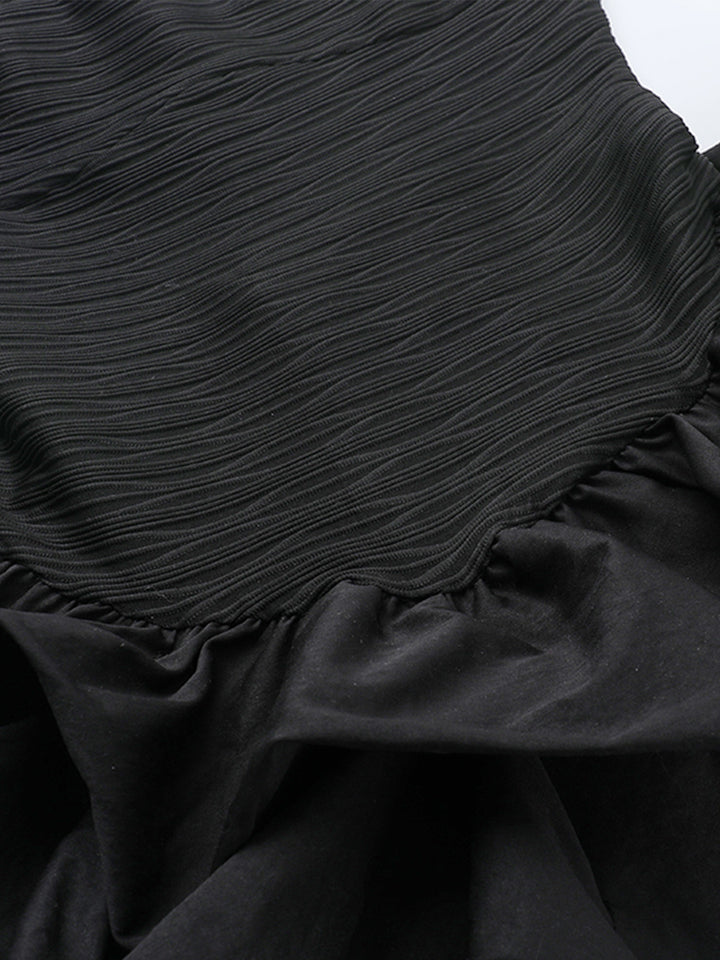 Una línea elegante en capas Ruched Ruched Off Should Mini Women Vestido