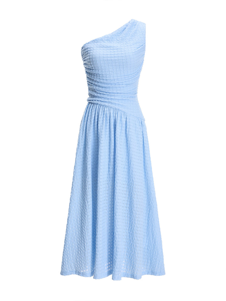 Vestido de mujeres de Líne Ruched Ruched One Shoule Long