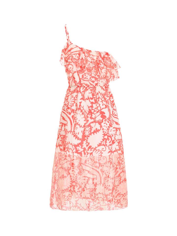 Boho Floral Asymmetrical Ruffle Midi Women Dress