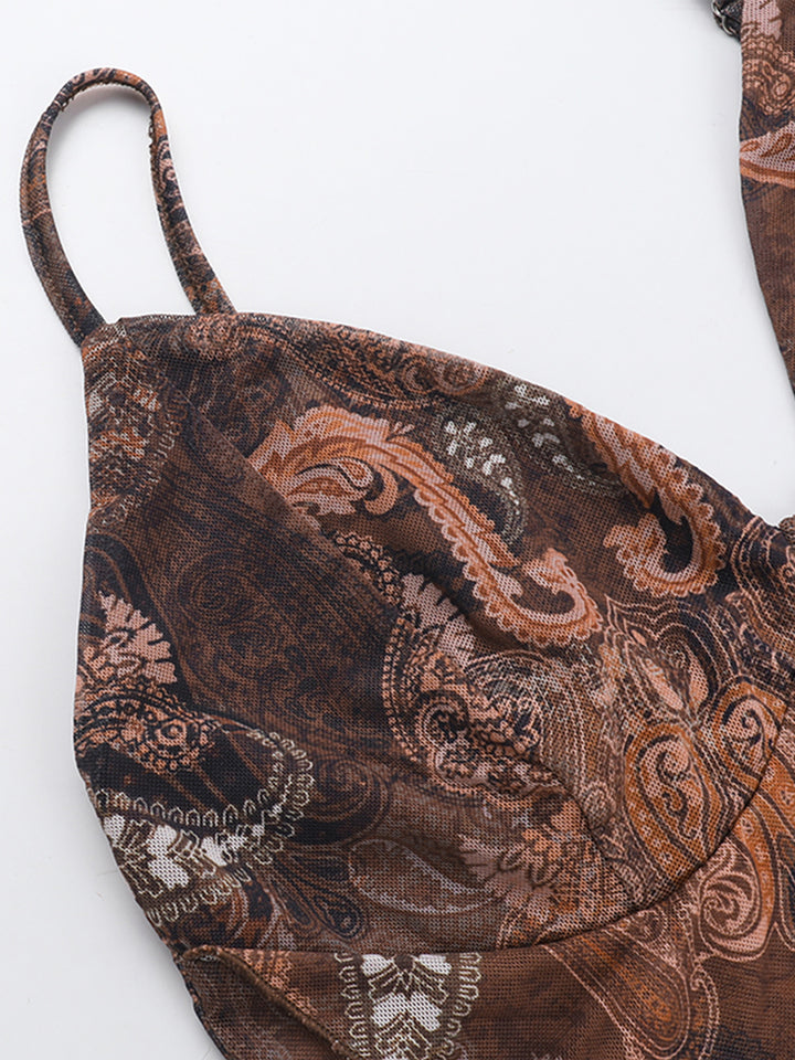 Cami Boho Paisley Lace Trim Women Tank Tops & Camis