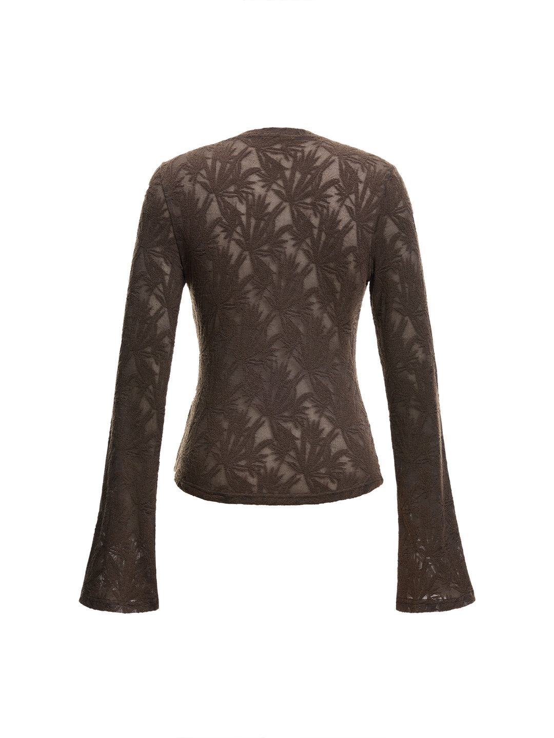 Camiseta de manga larga de cuello redondo boho