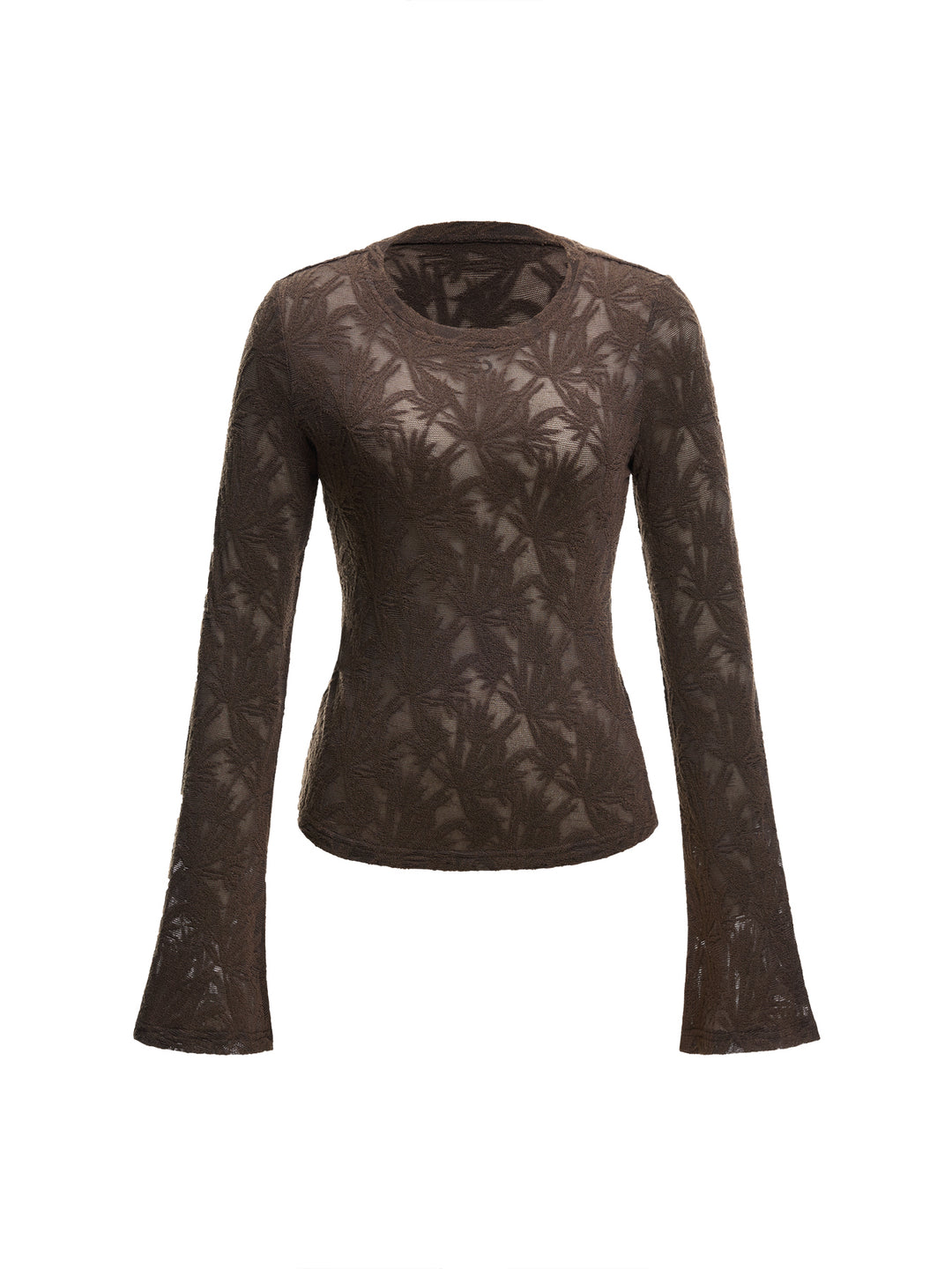 Camiseta de manga larga de cuello redondo boho