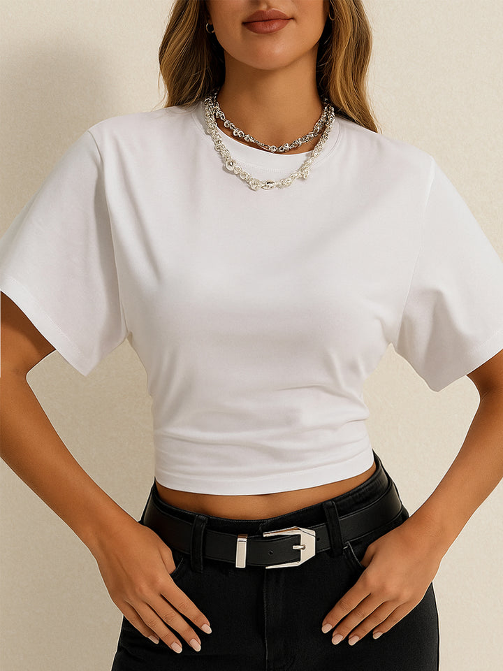 Boho Lace Trim Cape Sleeve Knee Length Women T-shirt
