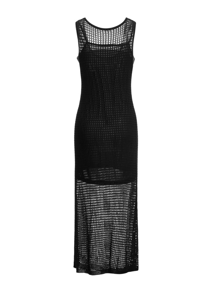 Boho Plain Scoop Neck Midi Women Dress