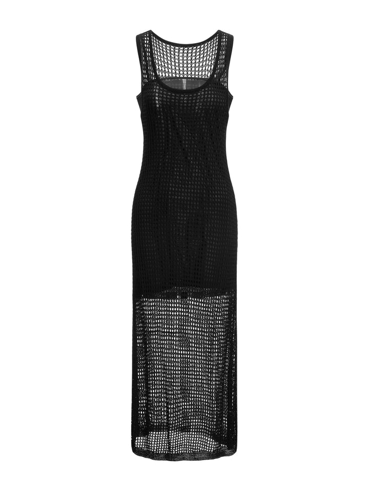 Boho Plain Scoop Neck Midi Women Dress