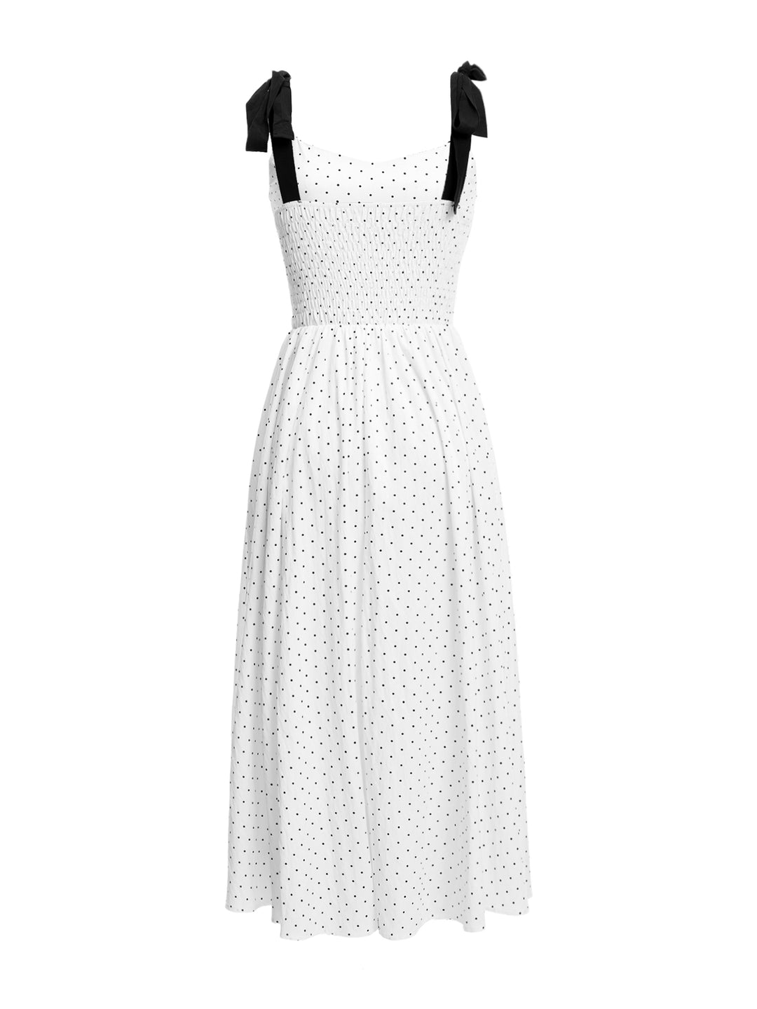 Una línea elegante de lunares atada al hombro Vestido de mujeres largas