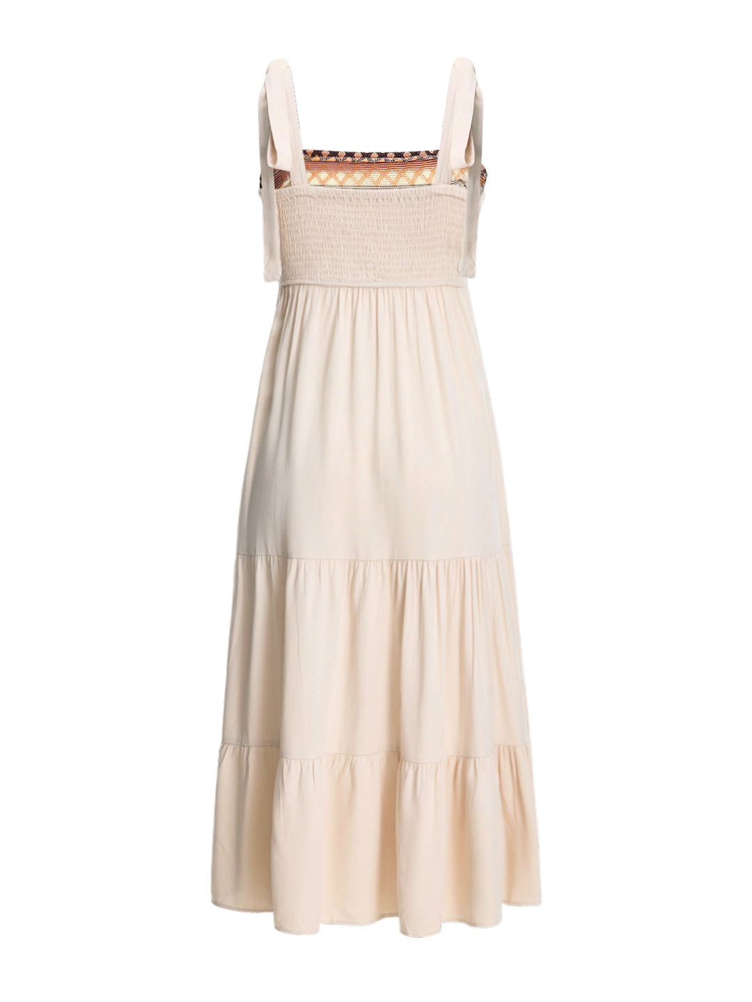 Una línea Boho Tribal Bow Square Neck Maxi Women Dresses