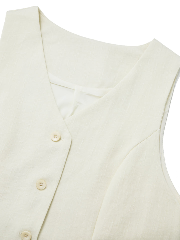 Casual V neck Back Tied Vest