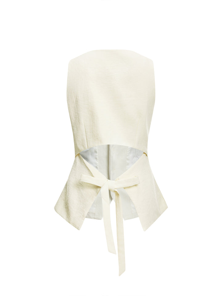 Casual V neck Back Tied Vest