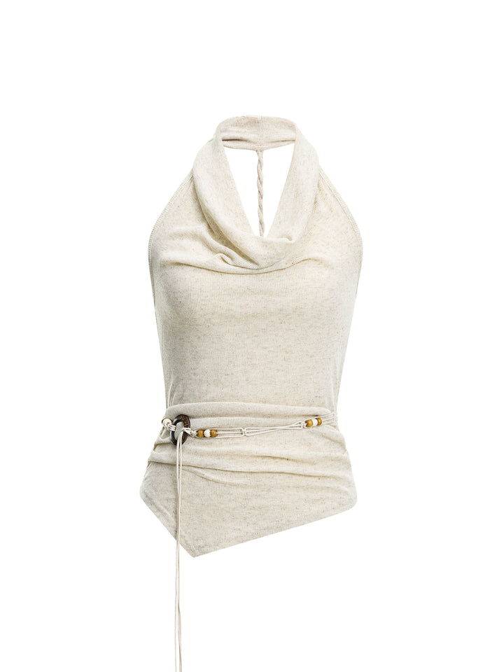 Boho Plain Cowl Neck Sleeveless Women Tank Tops & Camis
